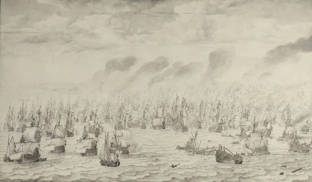 The Battle of Schevening Willem van de Velde August 1653