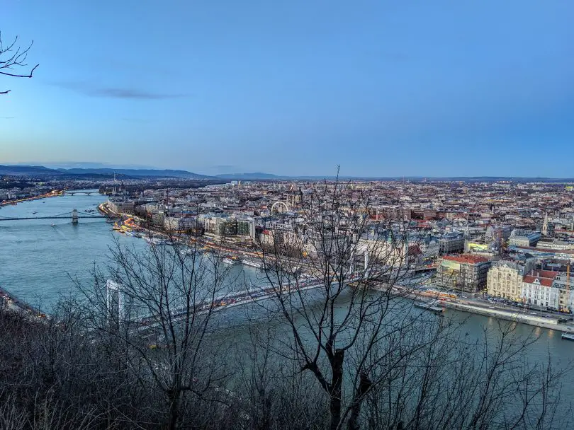 Sunset view from the Citadel in Budapest