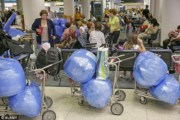 Shrink-Wrapped Luggage
